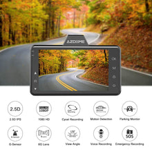 AZDOME Dash Cam Dashboard Car Camera 1080P FHD DVR Car Driving Recorder Dash Camera 3 inch 2.5D IPS Screen 170° Wide Angle, G Sensor, Parking Monitor, Loop Recording, Motion Detection