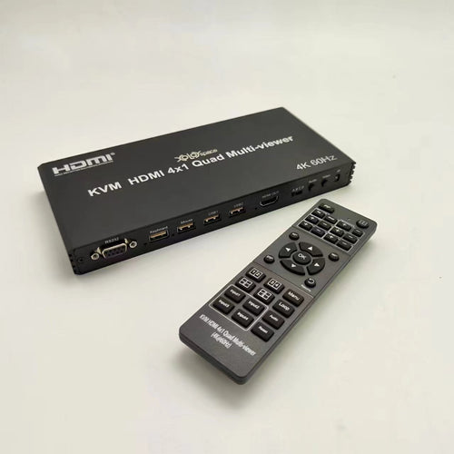 XOLORspace QV401KB 4K 60HZ HDMI 4X1 quad viewer mutlviewer switch with USB KVM
