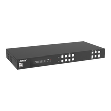 XOLORspace 46440 48Gbps wall-mountable 4K 120Hz and 8K60Hz 4x4 HDMI Matrix switch supports IR remote, RS-232, and Web GUI control with audio extractor