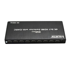 XOLORspace 21801 4k 60hz 8x1 HDMI Switch / 1X8 eARC splitter two in one w/ optical and 3.5mm audio extractor