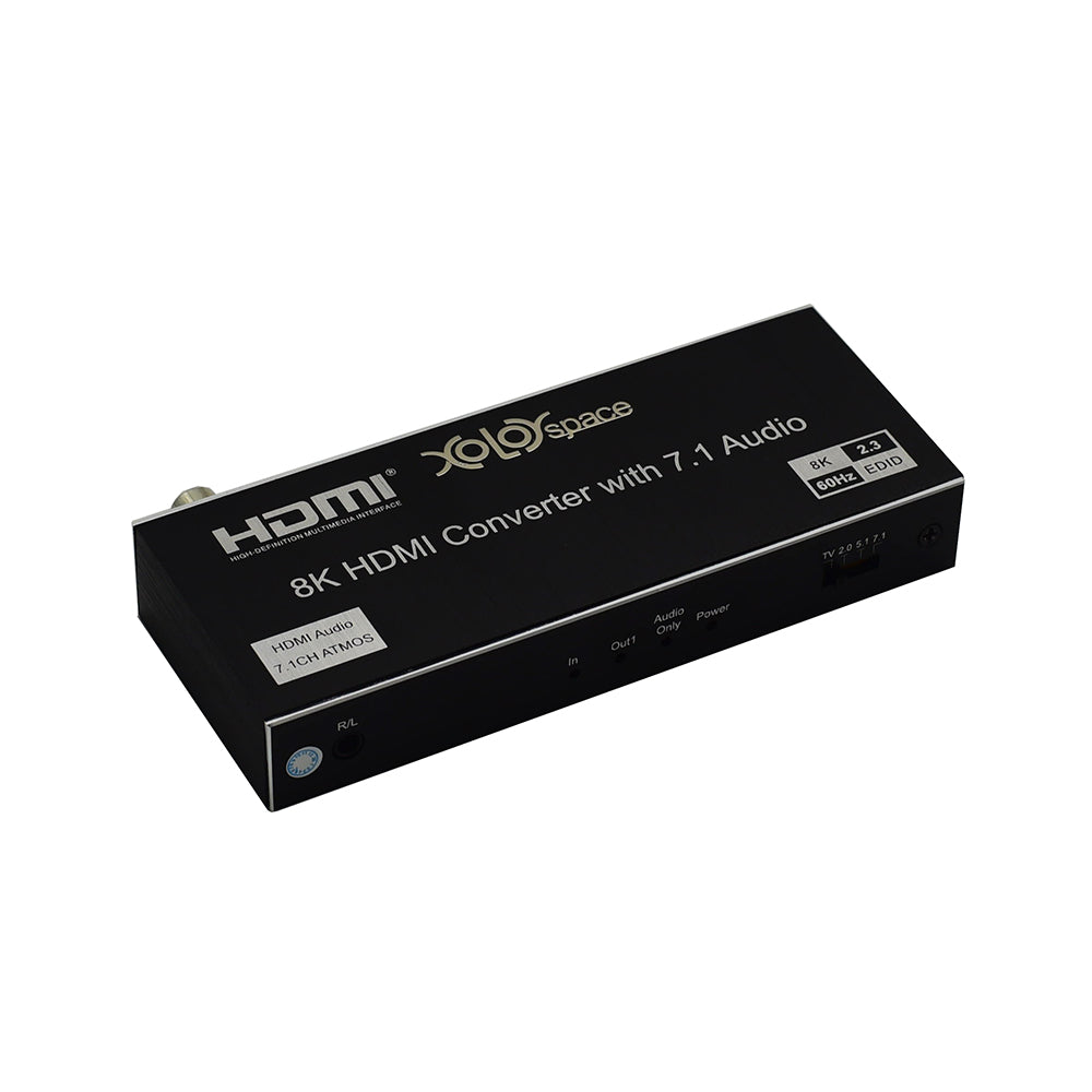 XOLORspace 31HT 8K 60hz HDMI Audio extractor separates one HDMI source