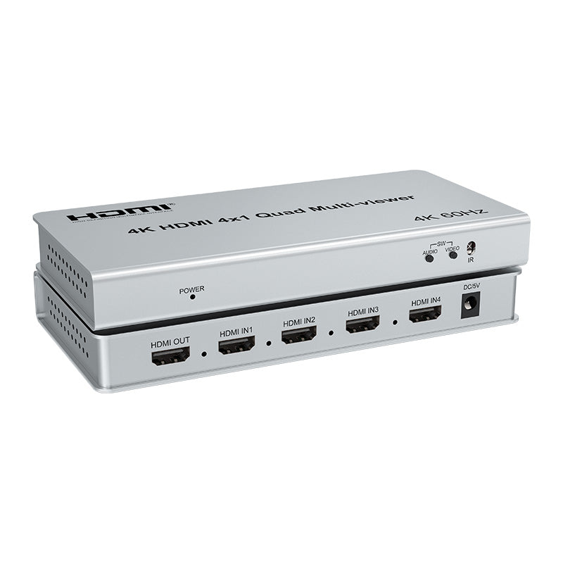 XOLORspace TW02-4K 60Hz HDMI 4x1 Quad Multi-viewer supports 90/180/270 degree flip, PIP