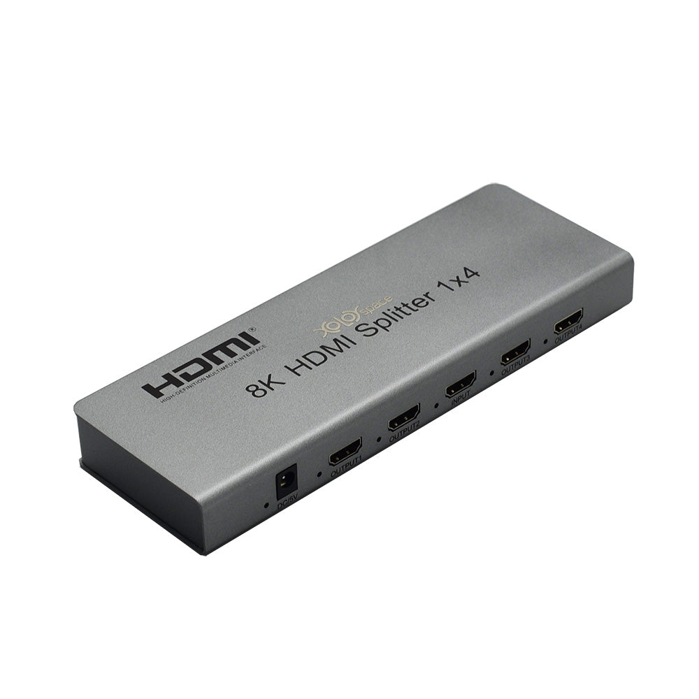 XOLORspace 61140E 1x4 8K HDMI splitter supports 8k 60hz / 4k 120hz with EDID setting