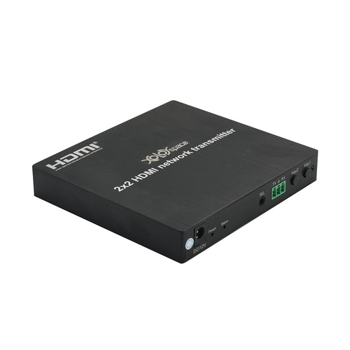 XOLORspace EX22 2x2 HDMI Matrix switch cascade supports HDMI over IP transmitter at point to point or one-to-many mode