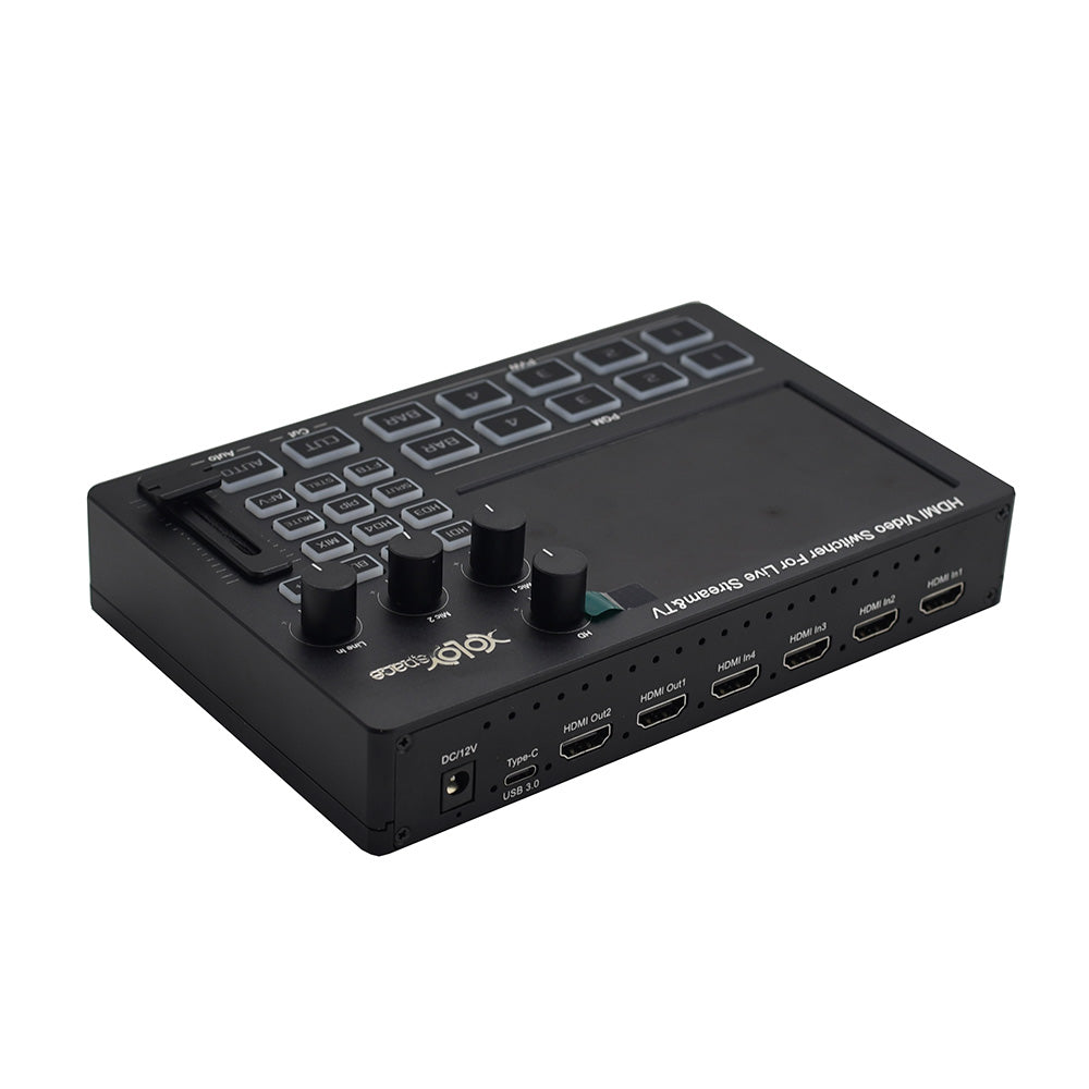 XOLORspace X1030 4 Way HDMI Video Switcher for Live Streaming (Built-in 5-inch screen)
