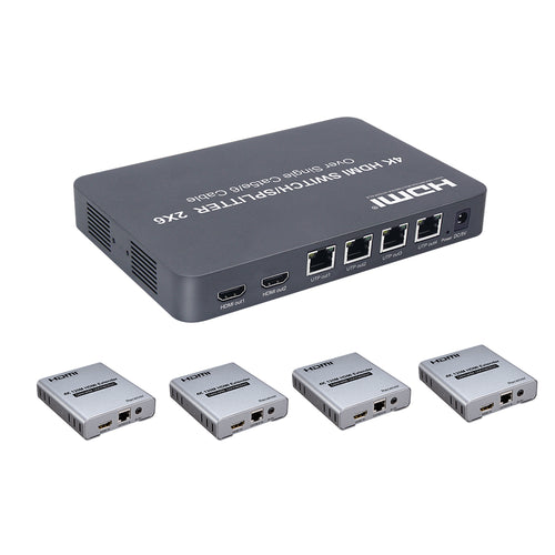 XOLORspace 81262 4k 60hz 4:2:2 2X6 HDMI switch splitter with RJ45 out extender at 4k 30hz up to 100m