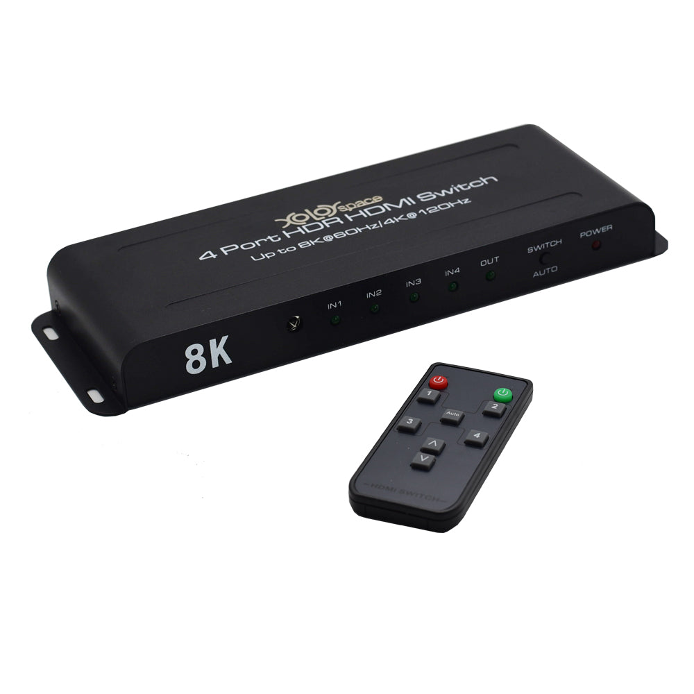 XOLORspace 23040 8K 60Hz 4K 120Hz 4x1 HDMI Switch 4 in 1 Out supports auto switch and remote control