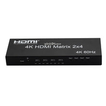 XOLORspace 41241 4k 60hz 2x4 HDMI matrix switcher with optical audio out supports HDR and downscaler