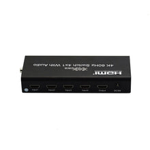 XOLORspace 41411 4x1 4k 60hz HDR HDMI switch with audio extractor SPDIF out