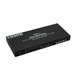 XOLORspace 46622PIP 4K 6x2 HDMI Matrix switcher with audio extractor supports PIP (Picture-in-Picture)