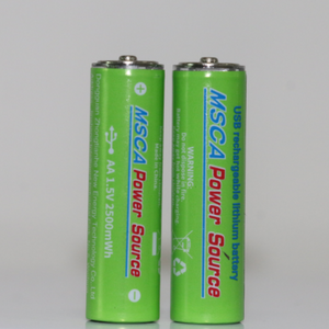 XOLORspace USB Rechargeable AA Batteries Smart Battery Lithium Ion 1.5v 2500mAh (4pcs PACK)