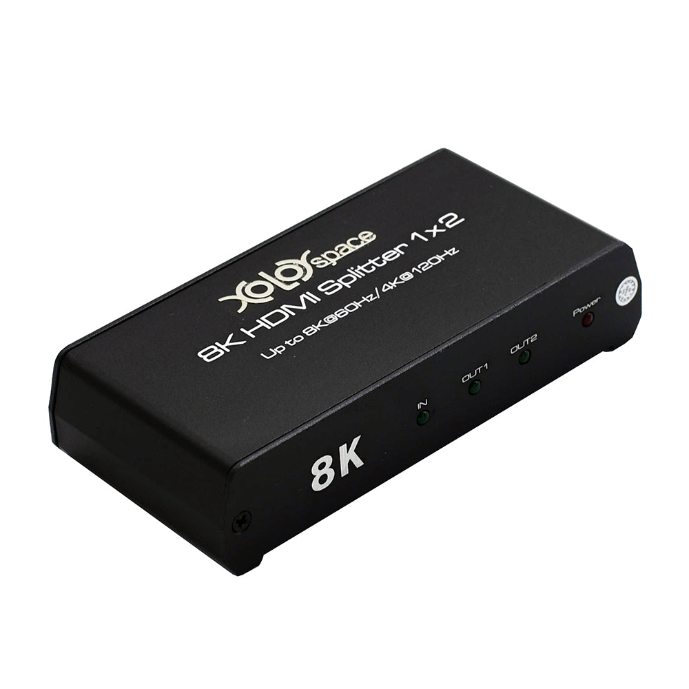 XOLORspace 61120 8K HDR 1x2 HDMI Splitter 1 in 2 out 4k 120hz / 8K 60hz HDCP 2.2,HDCP 2.3 Bypass