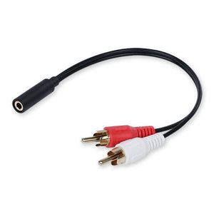 XOLORspace 3.5mm Female to 2 RCA Male Stereo Audio Y Cable Adapter nickel Plated （10cm）