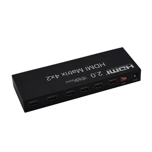 XOLORspace 41421C HDMI 2.0b 4x2 matrix Switcher with audio extractor supports 4k 60hz HDR and 18Gbps