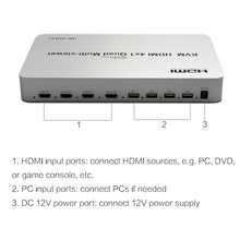 XOLORspace QV401K KVM 4K 60HZ HDMI 4x1 Quad Multi-viewer supports RS232 control (15% off coupon: 7VKKX1XFDASR)